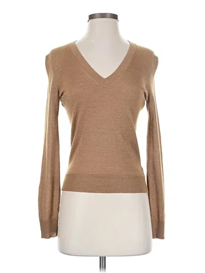 Pre-owned Theory Silk Pullover Sweater In Tan