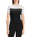 Theory Rib Colorblock Silk T-shirt In Black Multi