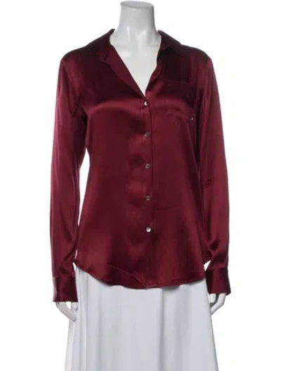 Pre-owned Theory Silk Robe In Burgundy