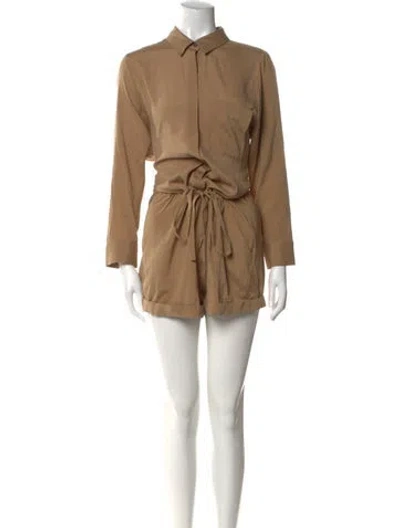 Pre-owned Theory Silk Romper In Neutral