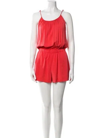 Pre-owned Theory Silk Scoop Neck Romper In Orange