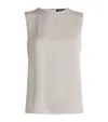 Theory Womens Ivory Sleeveless Regular-fit Silk Top In White
