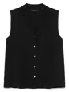 Theory Sleeveless Button Front Silk Top