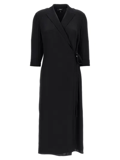Theory Silk Shirt Dress Dresses Black