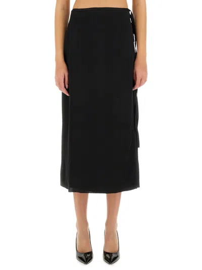 Theory Silk Skirt In Black