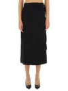 Theory Flowing Black Silk Skirt In Black