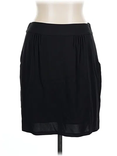 Pre-owned Theory Silk Skirt In Black