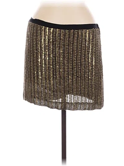 Pre-owned Theory Silk Skirt In Gold