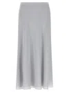 Theory Flowy Silk Skirt With Silhouette In Gray