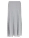 Theory Flowy Silk Skirt With Silhouette In Gray