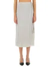 Theory Silk Skirt In Gray