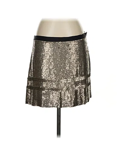 Pre-owned Theory Silk Skirt In Silver