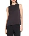 Theory Silk Sleeveless Top In Black