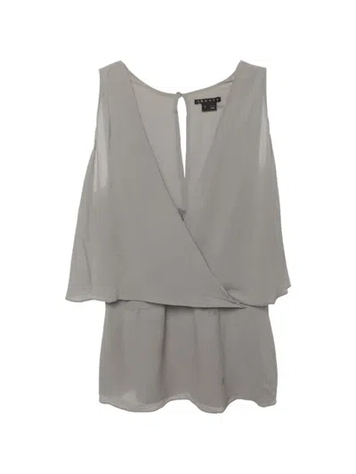 Pre-owned Theory Silk Sleeveless Top In Gray
