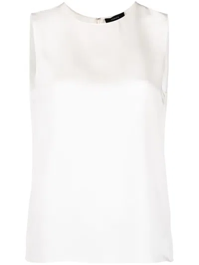 Theory Womens Ivory Sleeveless Regular-fit Silk Top In White