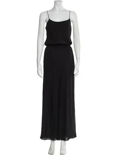Pre-owned Theory Silk Square Neckline Jumpsuit In Black