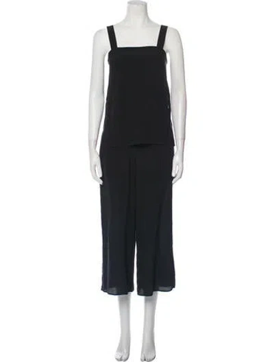 Pre-owned Theory Silk Square Neckline Jumpsuit In Black