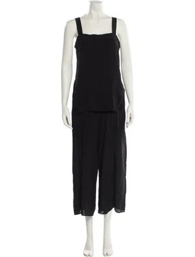 Pre-owned Theory Silk Square Neckline Jumpsuit In Black