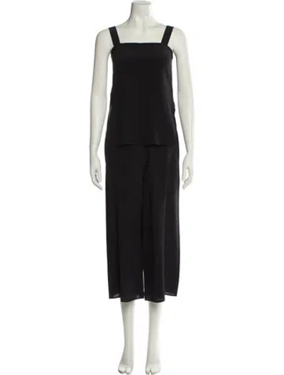 Pre-owned Theory Silk Square Neckline Jumpsuit In Black