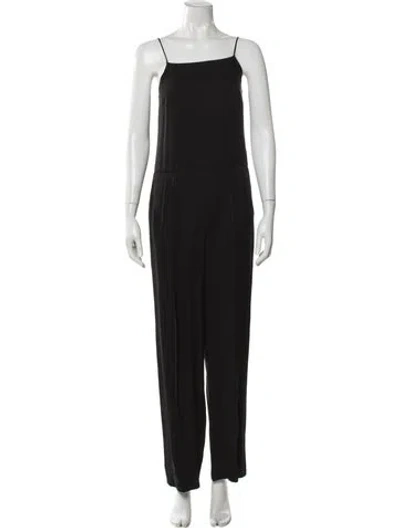 Pre-owned Theory Silk Square Neckline Jumpsuit In Black