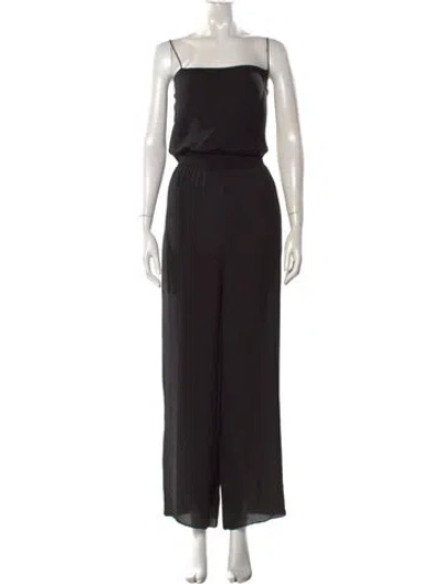 Pre-owned Theory Silk Square Neckline Jumpsuit In Black