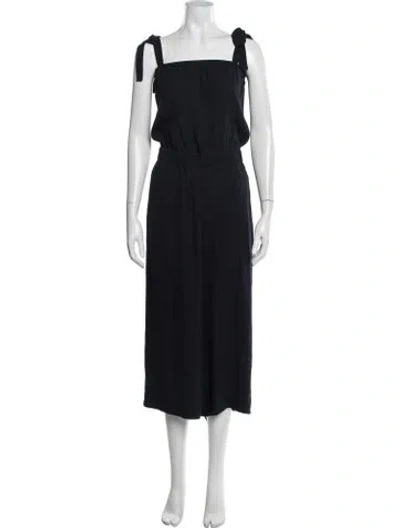 Pre-owned Theory Silk Square Neckline Jumpsuit In Black