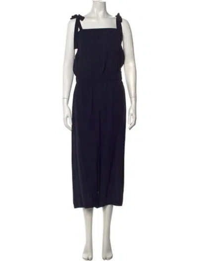 Pre-owned Theory Silk Square Neckline Jumpsuit In Black