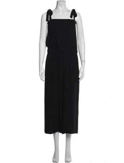 Pre-owned Theory Silk Square Neckline Jumpsuit In Black