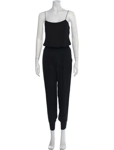 Pre-owned Theory Silk Square Neckline Jumpsuit In Black