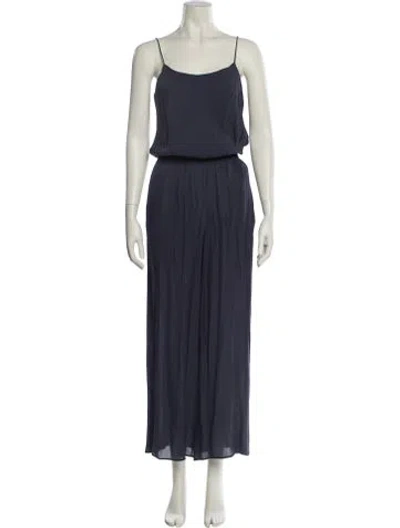 Pre-owned Theory Silk Square Neckline Jumpsuit In Blue