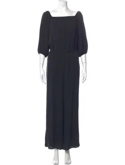Pre-owned Theory Silk Square Neckline Jumpsuit In Blue