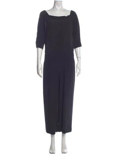 Pre-owned Theory Silk Square Neckline Jumpsuit In Blue