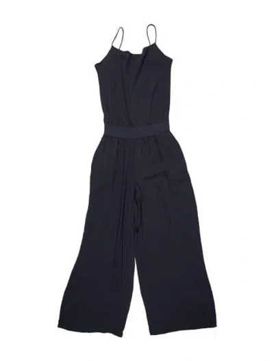 Pre-owned Theory Silk Square Neckline Jumpsuit In Blue