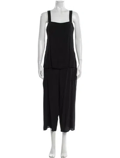 Pre-owned Theory Silk Square Neckline Jumpsuit In Gray