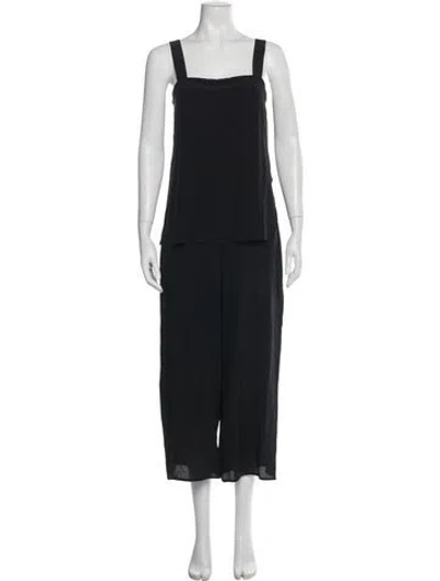 Pre-owned Theory Silk Square Neckline Jumpsuit In Gray