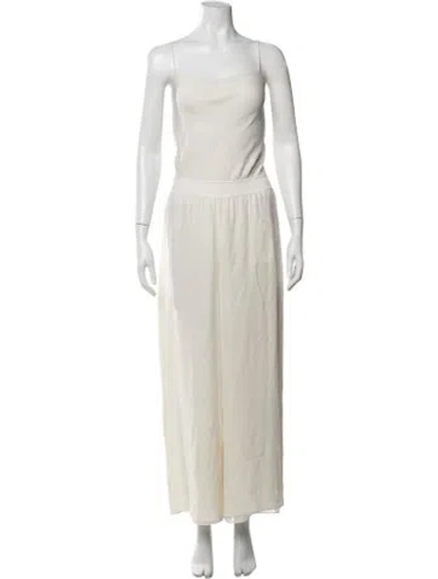 Pre-owned Theory Silk Square Neckline Jumpsuit In Silver