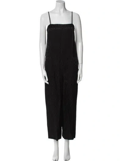 Pre-owned Theory Silk Square Neckline Jumpsuit W/ Tags In Black