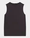 Theory Silk Straight Shell Top In Black