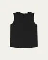 Theory Silk Straight Shell Top In Blk