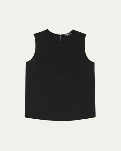Theory Silk Straight Shell Top In Blk