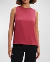 Theory Silk Sleeveless Top In Dp Rose