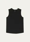 Theory Silk Straight Shell Top In Black
