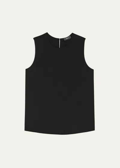 Theory Silk Straight Shell Top In Black