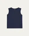 Theory Silk Straight Shell Top In Blue