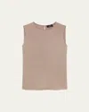 Theory Silk Straight Shell Top In Walnut
