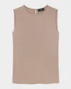 Theory Silk Straight Shell Top In Walnut