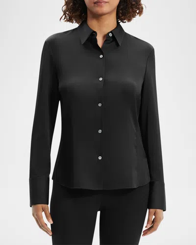 THEORY SILK STRAIGHT SHIRT