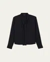 Theory Silk Tie Blouse In Black