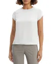 Theory Cap-sleeve Silk Georgette Top In Ivory