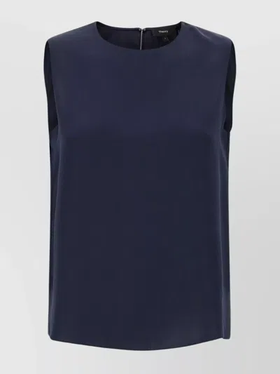 Theory Layered Shift Dress In Cotton In Nocturne Navy